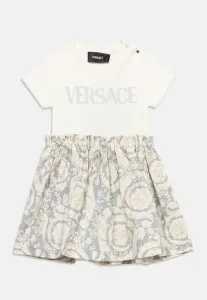 Платье barocco, детское платье с логотипом, трикотажное платье Versace, Bianco/Concrete Bone