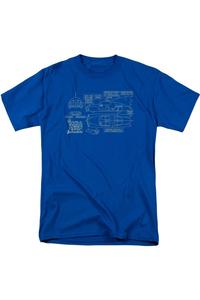 Футболка с коротким рукавом для взрослых с изображением Бэтмена и Бэтмобиля Gildan, синий