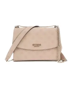 Мини-Сумка через плечо Phoebe 4g с логотипом пиона. Guess, бежевый