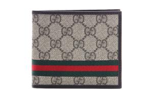 GUCCI Холщовый кошелек с кожаной отделкой