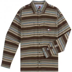 Tommy Hilfiger Рубашка мужская Brown Stripes GS7 Lapel Moderate Others