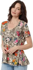 Johnny Was футболка с V-вырезом и коротким рукавом