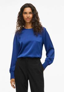 Блуза VILA MIT LANGEN ÄRMELN VIELLETTE RUNDHALS, Mazarine Blue/Blue