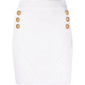 Повседневная короткая юбка женская белая BALMAIN