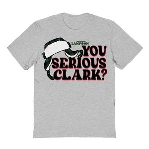 Мужская черная футболка с рисунком You Serious Clark National Lampoon's Christmas Vacation Licensed Character, цвет Sport Gray