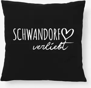 Подушка Huuraa Schwandorf in Love Gift 40x40 см с наполнителем из черного хлопка Schwandorf Decor Hellweg Druckerei
