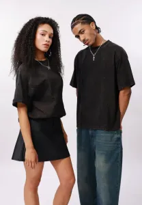 Футболка унисекс с вставками Yourturn, Washed Black