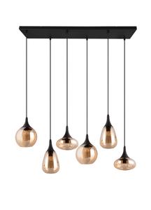 Подвесной светильник Trio Leuchten, 93,8x34,5x150 см, черный/янтарный