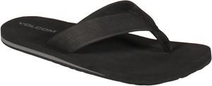Мужские сандалии Volcom Daycation на шлепанцах - мягкая удобная стелька из вспененной пены с мягкой отделкой, черный