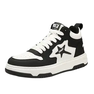 BOLE Низкие скейтерские кроссовки мужские бело-черные, цвет White Black