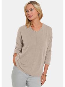 Кашемировый свитер, базовый свитер с V-образным вырезом песочного цвета GOLDNER