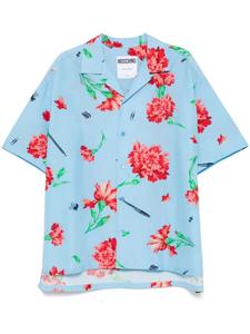 Рубашка Moschino с цветочным принтом, синий