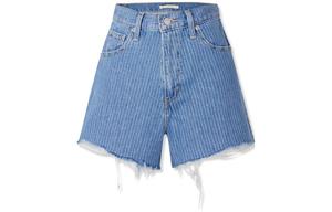 Левис Джинсовые Шорты Женские Синие в Белую Полоску Levis