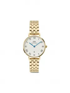Наручные часы Petite & Quadro Roman Numerals Date 28 мм Daniel Wellington, белый