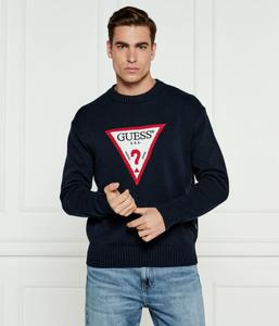 Свитер мужской Guess Jeans с логотипом бренда, синий