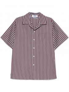 Поплиновая рубашка в полоску MSGM, коричневый