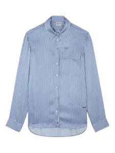 Рубашка в полоску из шелковой смеси Paul & Shark, синий