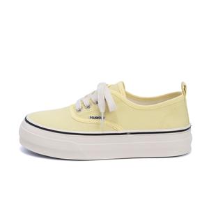 HUANQIU Женские легкие кеды на низком ходу желтые, цвет Yellow