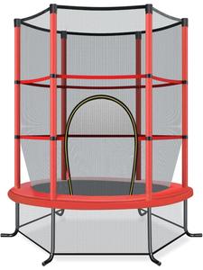 Costway Садовый батут диаметром 165 см с защитной сеткой, красный