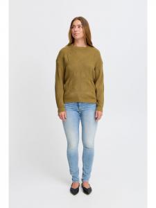 ICHI Вязаный свитер свободного кроя IHBOSTON цвета "ящерица"