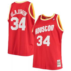 Мужская классическая майка Mitchell & Ness Hakeem Olajuwon Red Houston Rockets Big & Tall Hardwood Classics