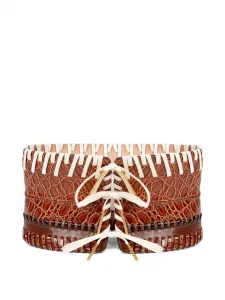 Пояс-корсет с декоративной строчкой Dries Van Noten, коричневый