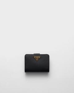 Маленький кошелек из сафьяновой кожи Prada, черный