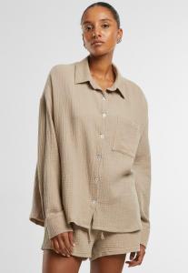 Блуза Urban Classics Button-down blouse, Chalkdust/Beige