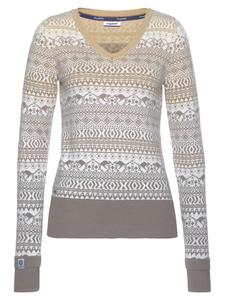 Жаккардовый свитер с рисунком в кремово-белых и серо-коричневых тонах Kangaroos