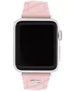 Женский стеганый розовый силиконовый ремешок для Apple Watch 38mm, 40mm, 41mm COACH