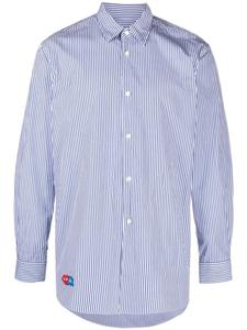 Comme Des Garçons Play полосатая рубашка с нашивкой Pixel из коллаборации с Invader, белый