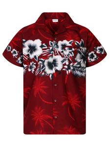 Рубашка King Kameha Flower Chest, красный