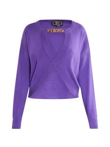 Женский вязаный свитер фиолетового цвета faina