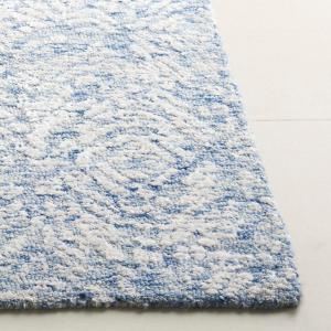 Ковер SAFAVIEH, 183 x 183 см, Glamour Collection, Blue & Ivory, ручной работы из шерсти и вискозы, идеально для гостиной, столовой, спальни (GLM620M)