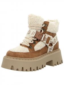 Ботильоны на шнуровке бежевого цвета Buffalo