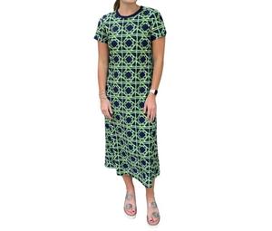 Платье миди Alexandra из бамбукового ротанга темно-синего цвета Jude Connally, Bamboo Rattan Navy