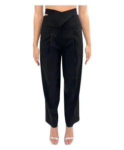 Брюки Лана с застежкой спереди A Paper Kid, черный