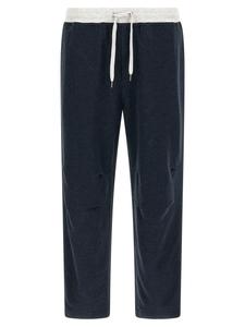 Льняные хлопковые джоггеры Brunello Cucinelli, синий