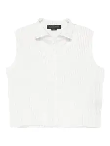 Блузка в тонкую полоску без рукавов Federico Cina, белый