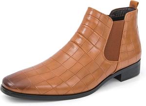Мужские ботинки челси, модные ботинки для подростков, деловой, повседневный, формальный стиль, ботильоны, противоскользящие, удобные, подходят для офисных костюмов, униформы, свадебных платьев, высокие кожаные ботинки Generic, желтый