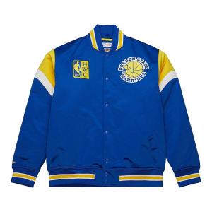 Тяжелая куртка из атласа NBA Golden State Warriors Mitchell and Ness, синий