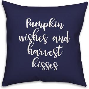 Creative Products Декоративная подушка Pumpkin Wishes and Harvest Kisses, цвет navy blue Navy
