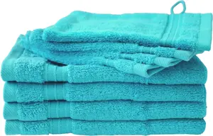 Набор полотенец Dyckhoff "Сиена", (набор, 8 шт., 4 гостевых полотенца (30х50 см) - 4 перчатки для мытья (16х21 см), в великолепных однотонных цветах, набор из 6 и 8 шт (8 шт.), цвет aqua