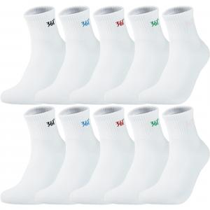 Набор унисекс носков Crew 361°, 10 pack (белый черный+белый синий+белый красный+белый зеленый+белый розовый)