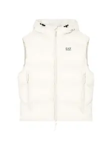 Дутый жилет с капюшоном Ea7 Emporio Armani, бежевый