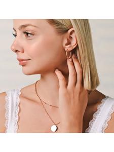 Adeliás Женские серьги - серьги-кольца из нержавеющей стали в золотом исполнении