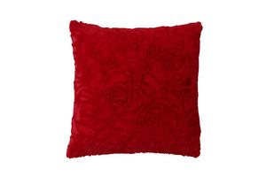 Чехол на подушку 60х60 см, плюшевый чехол с красной розой, декоративная подушка для дивана Haus und Deko
