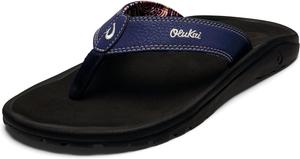 Мужские пляжные сандалии OLUKAI Ohana, водонепроницаемые шлепанцы, поддержка свода стопы и комфортная посадка, легкие и прочные, улучшенное сцепление и устойчивость, темно-синий