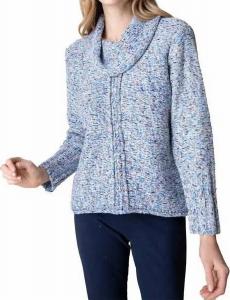 Свитер с воротником-хомут в технике спейс-дай сапфирового цвета Habitat, Sapphire