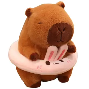 Надувной круг капибара плюшевая кукла высота 22см QIANXIONG